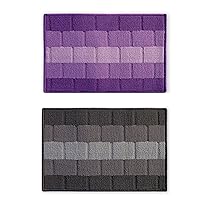 Status Polypropylene Door Mat (Pack of 2) – 58 cm x 38 cm (Purple Grey)