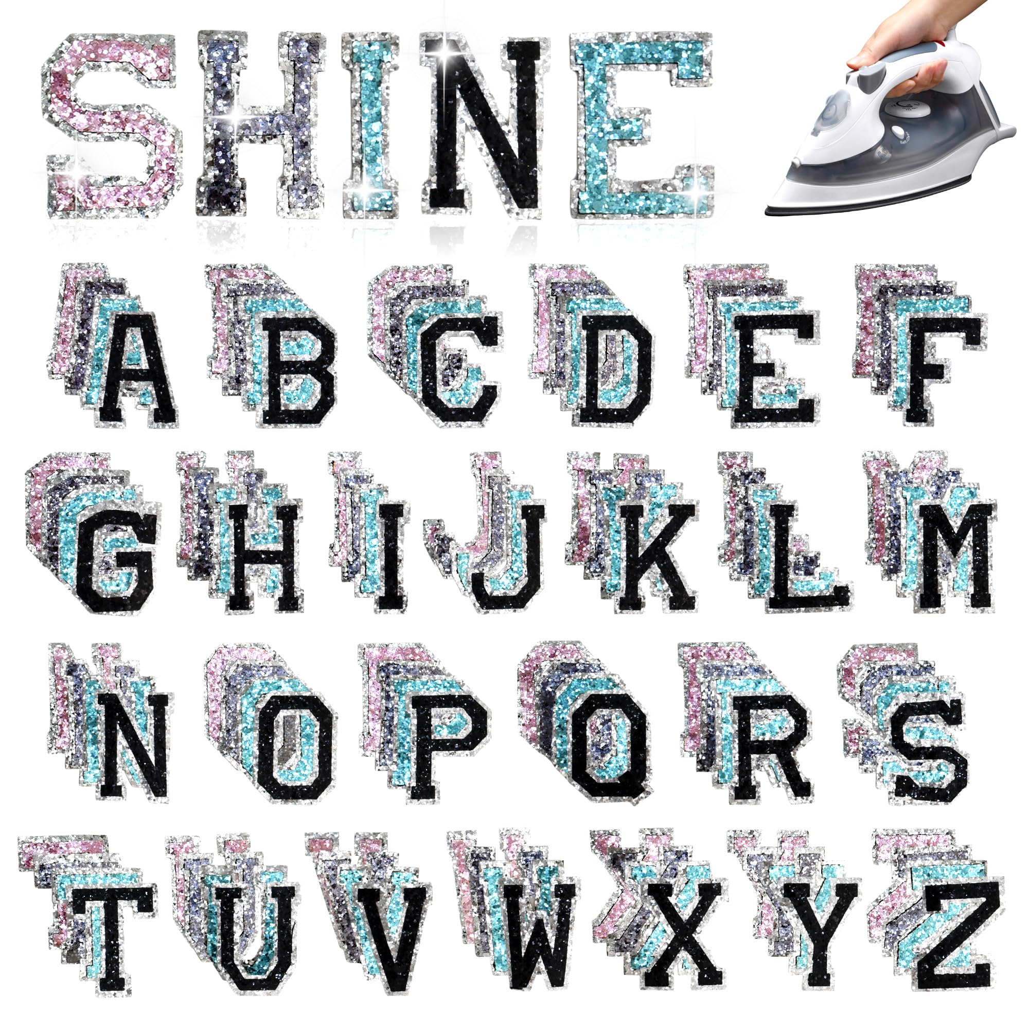 Écussons brodés alphabet 104 lettres pour cacher les taches et réparer les vêtements