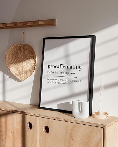 Miniatura 4 de HAUS AND HUES Decoración artística de pared de café, carteles de definición, impresión artística de conversación para bar, divertidas citas de pared