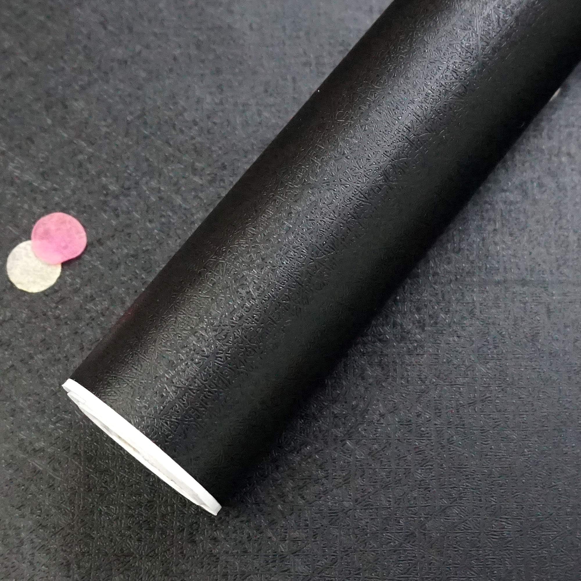 Heroad Brand Black Wallpaper 17.7"x197" Black Contact Paper for Cabinets Walls Countertops Removable Wallpaper Peel and Stick