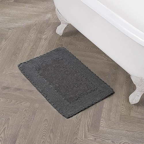 Laura Ashley Ruffle tapete para baño de algodón de 17 x 24 pulgadas