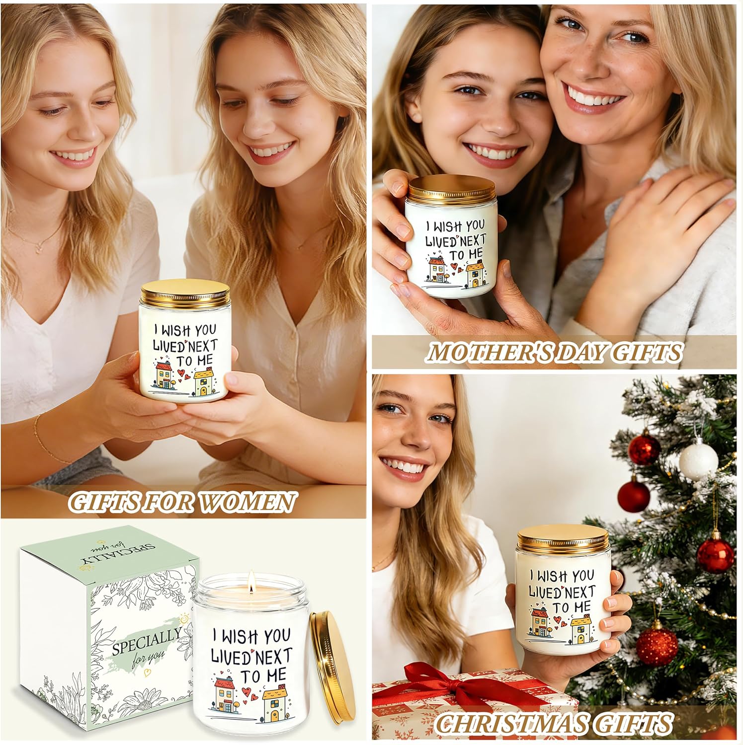 Birthday Gifts for Women, Christmas Anniversary Valentine's Day Wedding Gift for Her, Romantic Present for Girlfriend, Mom, Sisters, Wife, Daughter, Friend, Funny Lavender Scented Candle - White - Image 6