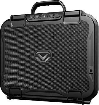 VAULTEK LifePod XE Series Slim Briefcase Weatherproof Travel Safe with Pluck Foam, Built-In Lock, Backlit Keypad, Steel Security Cable, TSA Compliant