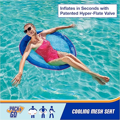 Miniatura 2 de SwimWays Flotador de primavera Papasan Premium para piscina, flotadores inflables de piscina para adultos con inflado rápido para edades de 15 años