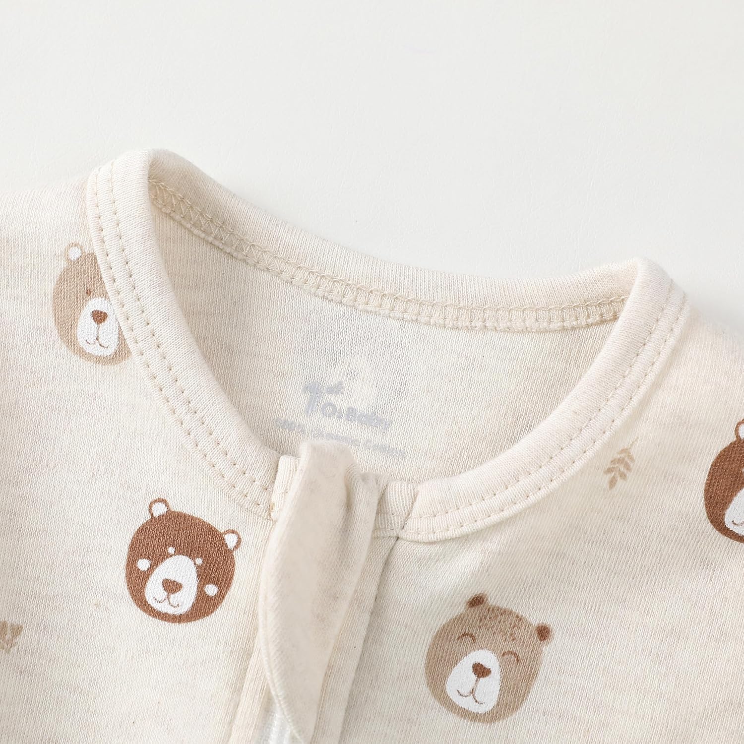 O2 BABY Organic Cotton Baby Footless Pajamas, Zip Front Baby Boys Girls Romper, Long Sleeve Sleep and Play