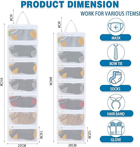 Miniatura 2 de 4 bolsas de lavandería para calcetines, organizador de calcetines para lavadora, bolsa de lavado grande para colgar ropa interior, brasier,