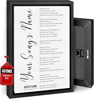 VICILO Personalized First Dance Song Lyrics on Framed Canvas Wall Art - Favorite Song Anniversary Music Poster with Frame, Wedding Gift for Him Her Couples - Unframed Color Print Home Decor
