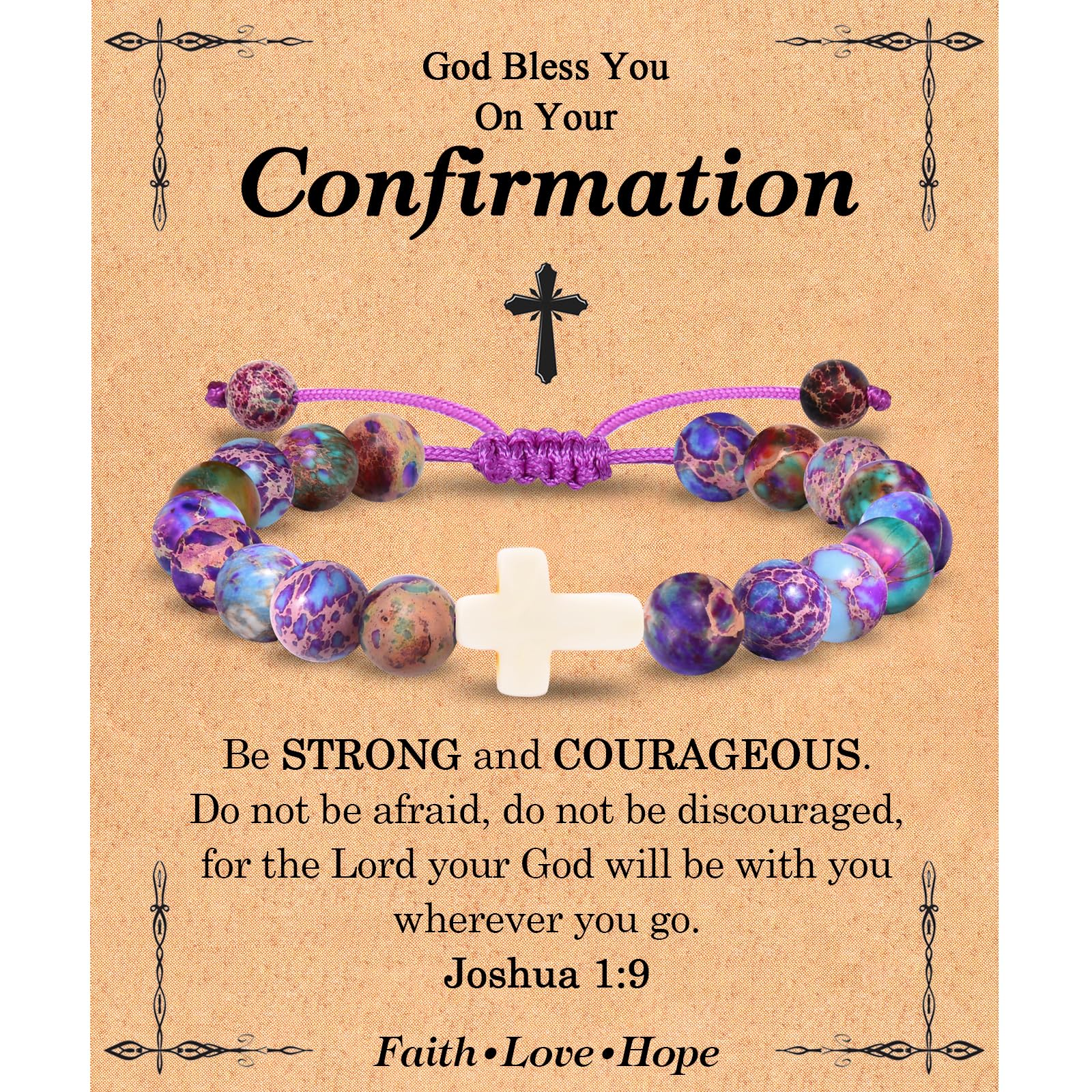 EFVISD Cross Bracelet Gifts for Boys Girls Christian Religious Gifts