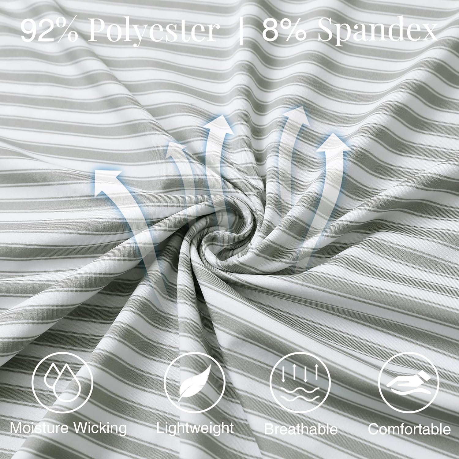 M MAELREG Golf Shirts for Men Short Sleeve Dry Fit Casual Striped Performance Moisture Wicking Collared Mens Polo Shirts