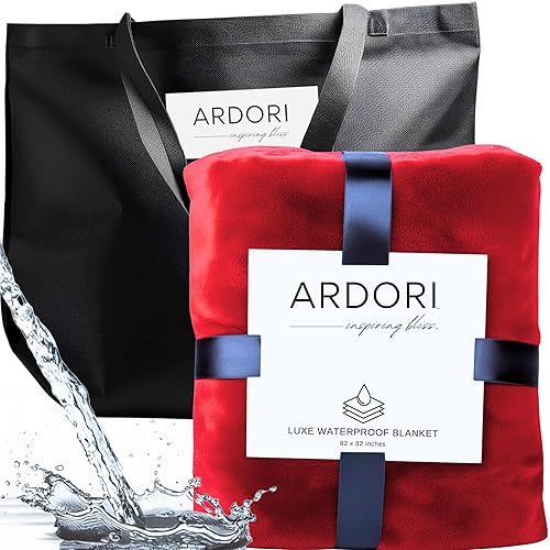 Waterproof Blanket King Size, Red & Black, 82x82"- Water Proof