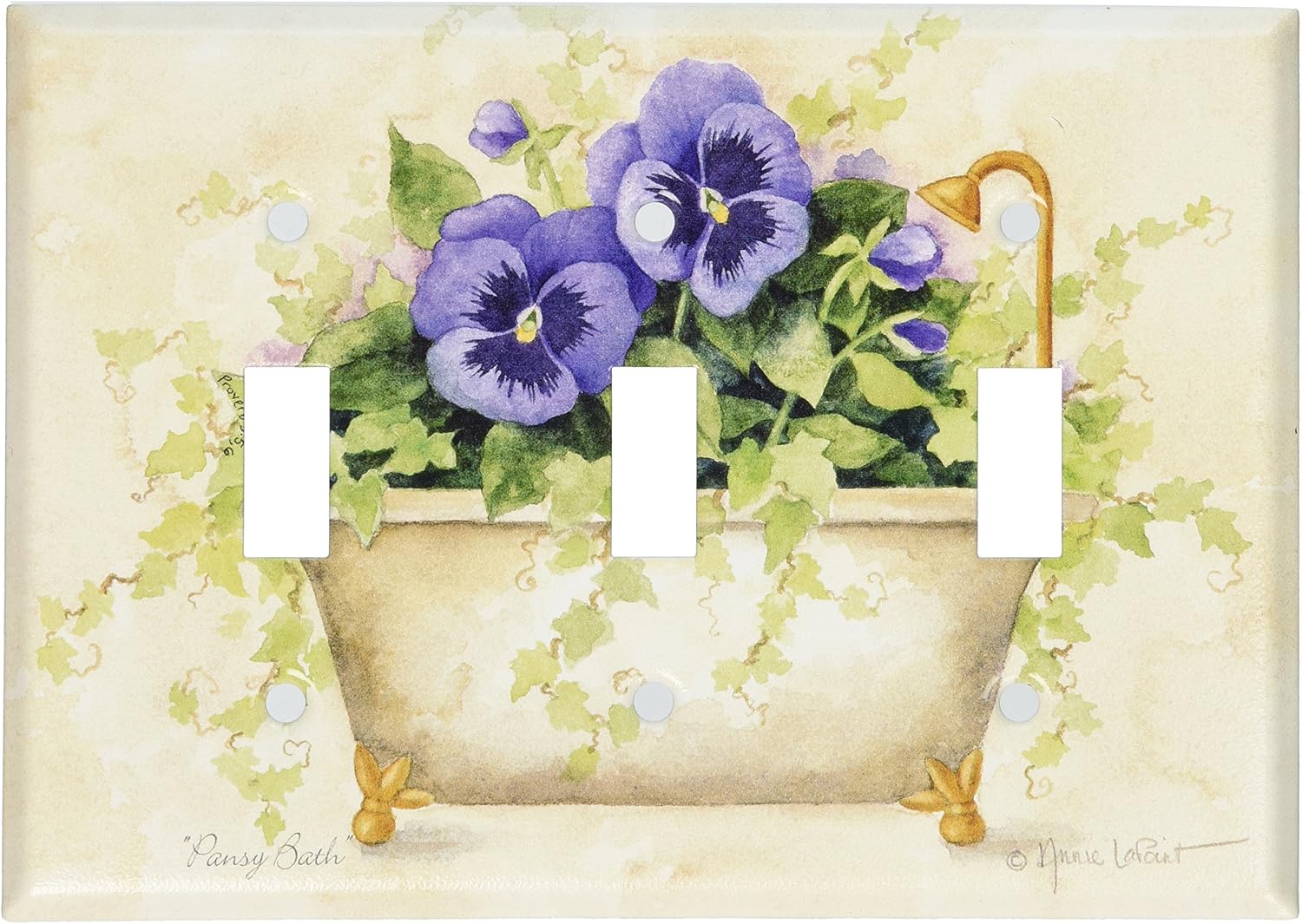 Art Plates - Bath Tub Switch Plate - Triple Toggle