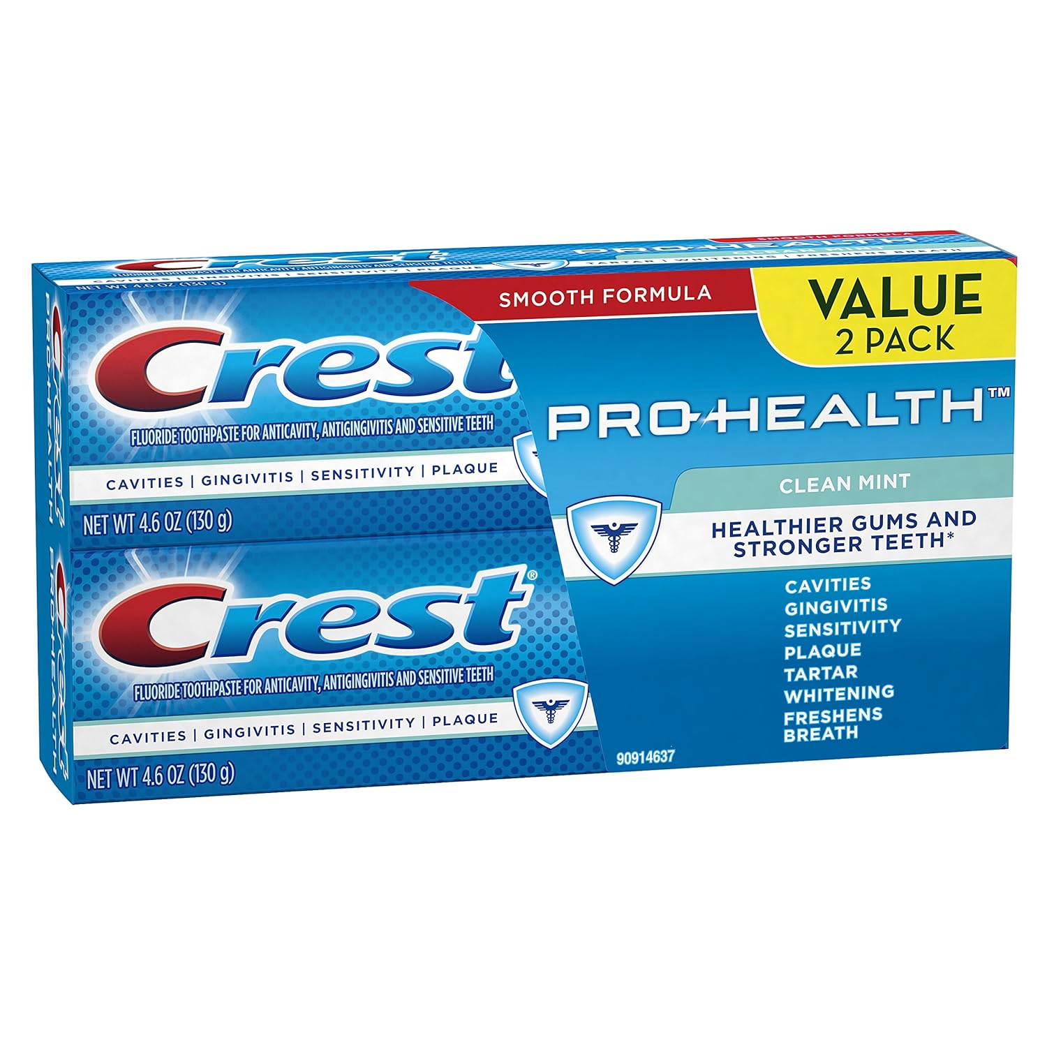 Crest Pro-Health Clean Mint Toothpaste, 4.6oz, Twin Pack (Packaging May Vary) : Beauty & Personal Care
