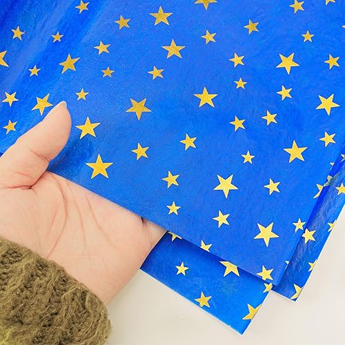 Miniatura 8 de Hi Sasara 60 hojas de papel de seda de estrellas moradas, papel de seda de estrella púrpura para bolsas de regalo, papel de regalo morado para