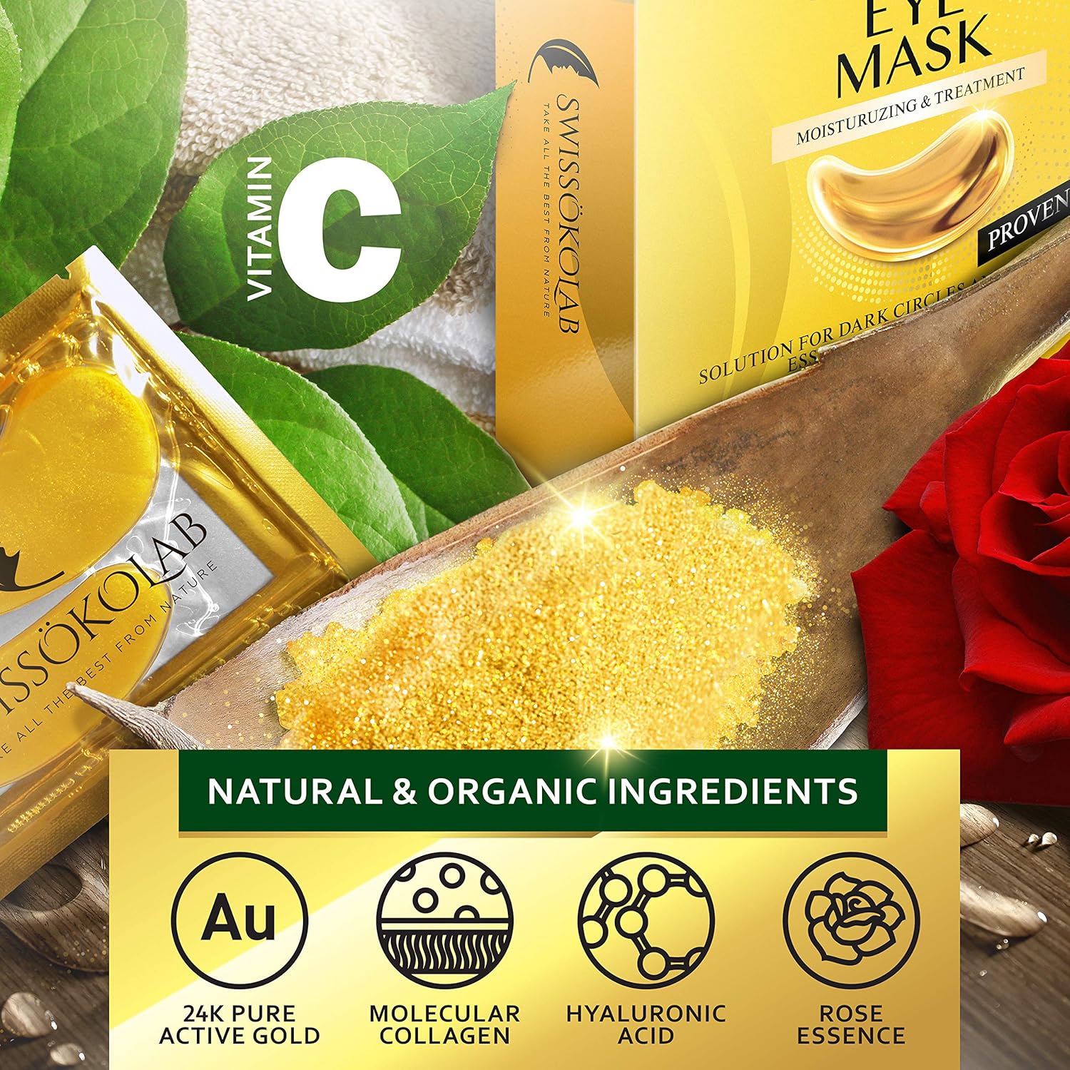 Under Eye Patches For Puffy Eyes 24k Gold Eye Mask For Dark Circles And Puffiness Collagen Eye Gel Pads Moisturizing & Reducing Wrinkles Anti-Aging Hyaluronic Acid : Beauty & Personal Care