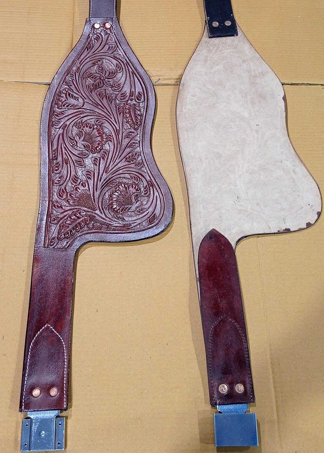 Horse Western Saddle Replacement Genuine Leather Fenders Pair Set for Adult Horse