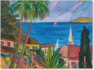 Trademark Fine Art Three Sails on The Pacific Artwork by Manor Shadian, 14 by 19-Inch
