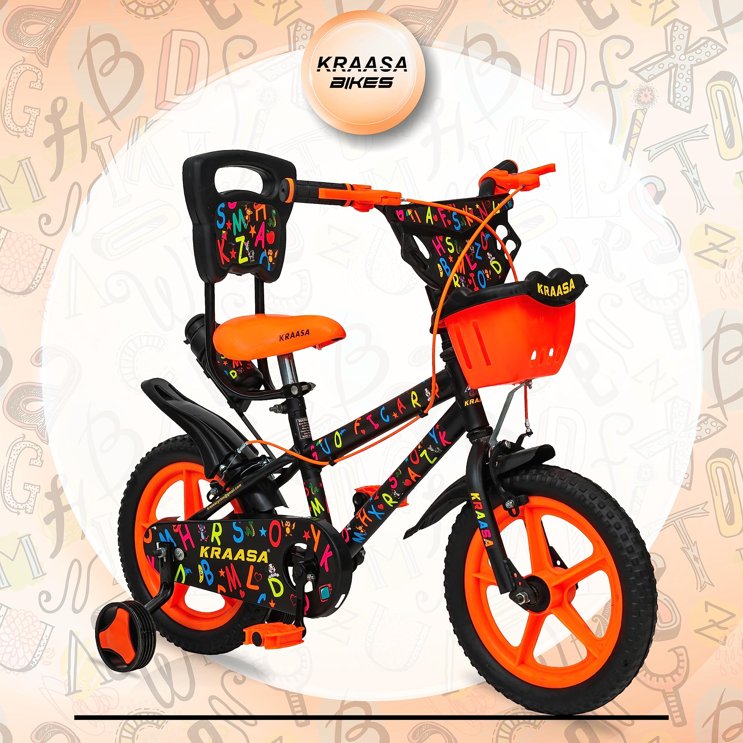 Kraasa Alphabet Adventure 14-Inch Kids Cycle for Ages 2-5 Boys & Girls with Stylish Alphabetic Design || 95% Pre-Assembled || (B0CBRY6ZV8) Amazon Price History, Amazon Price Tracker