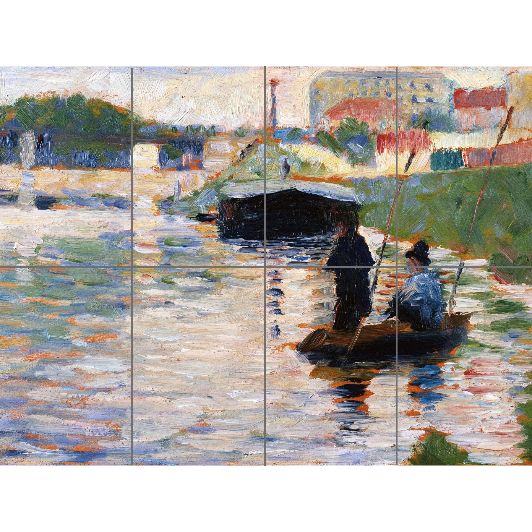 Artery8 Seurat View Of The Seine Painting XL Giant Panel Poster (8 Sections)