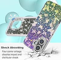 Vista 528 de I-MGAE-IN-AR - Funda diseñada para iPhone 12 y 12 Pro, diseño de mariposa plateada brillante, funda protectora de poliuretano termoplástico, suave