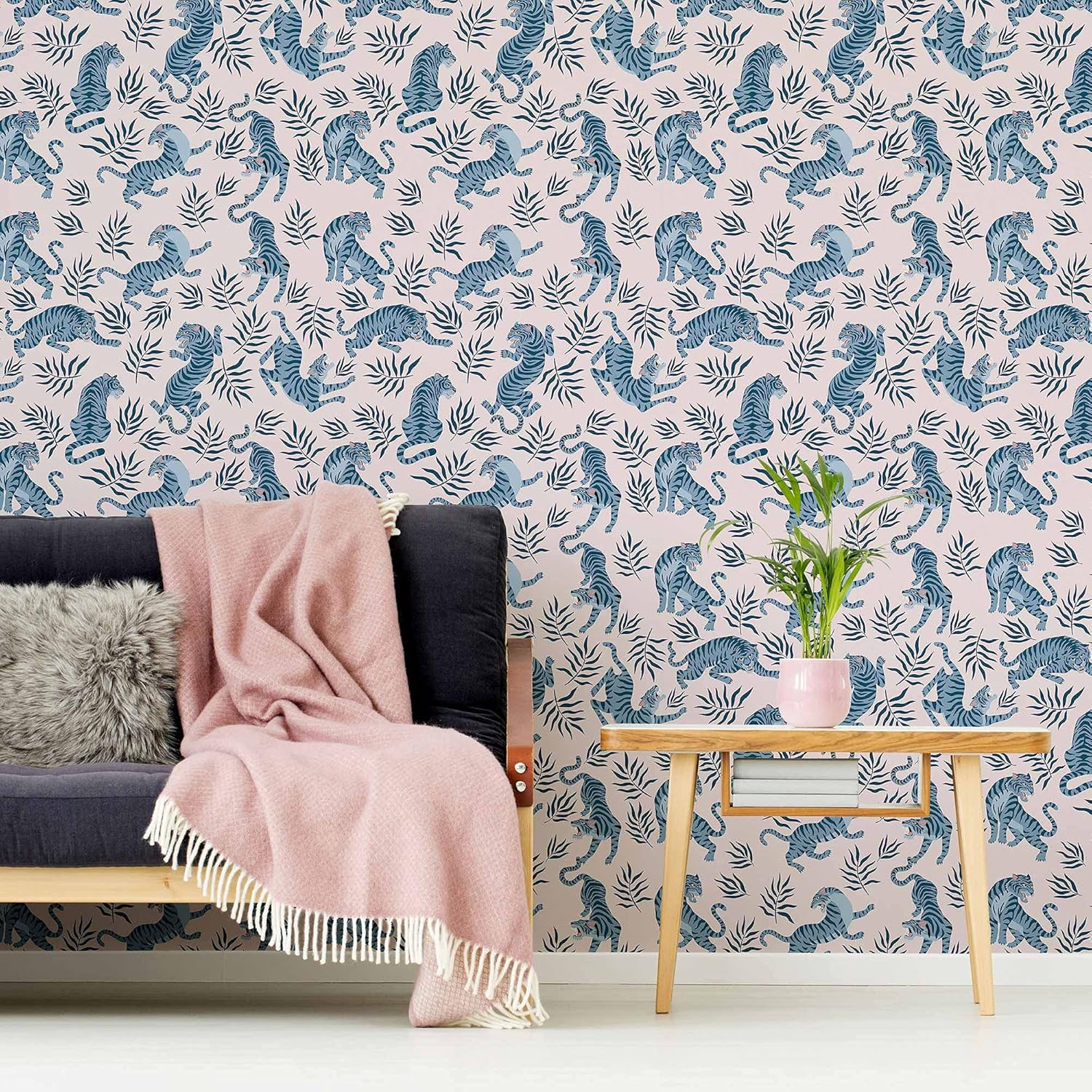 SpeedWallpaper Blue Tiger Peel and Stick Removable Wallpaper 5046