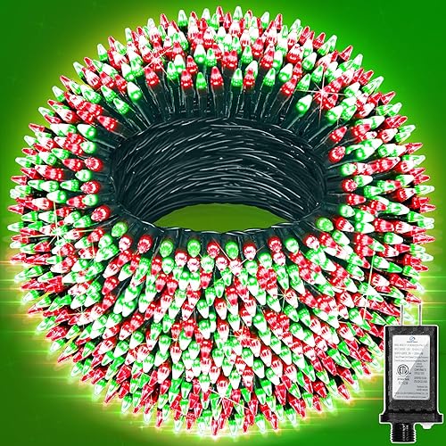 Miniatura 29 de 1500 luces LED de Navidad para uso al aire libre, 470 pies, 12 modos de luces de cadena LED blancas frías con temporizador regulable, luces de