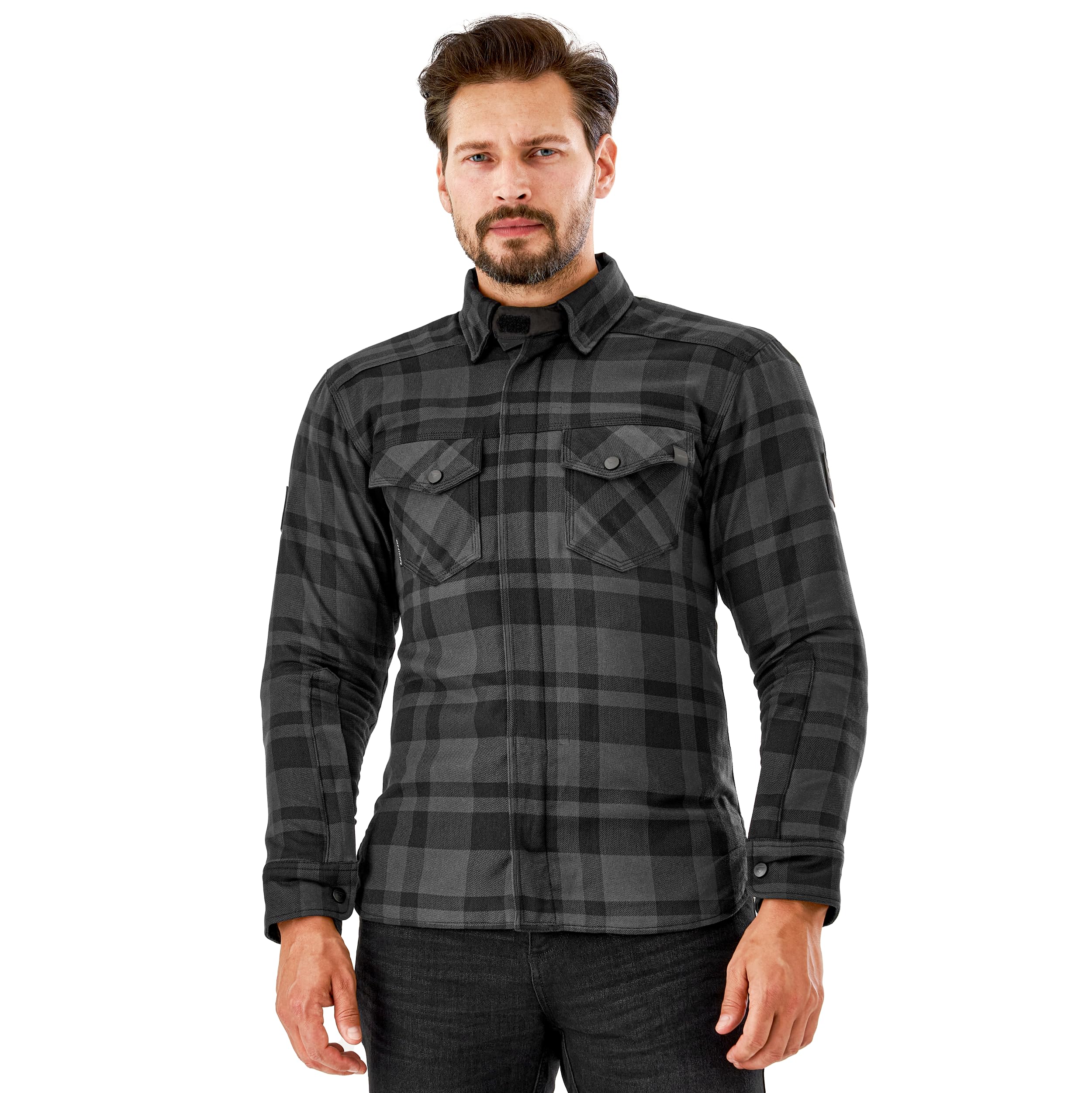 SHIMA RENEGADE Motorradhemden Herren und Damen - Motorrad Kariertes Hemd mit Protektoren Jacke Flanell Lumber Aramid - 3