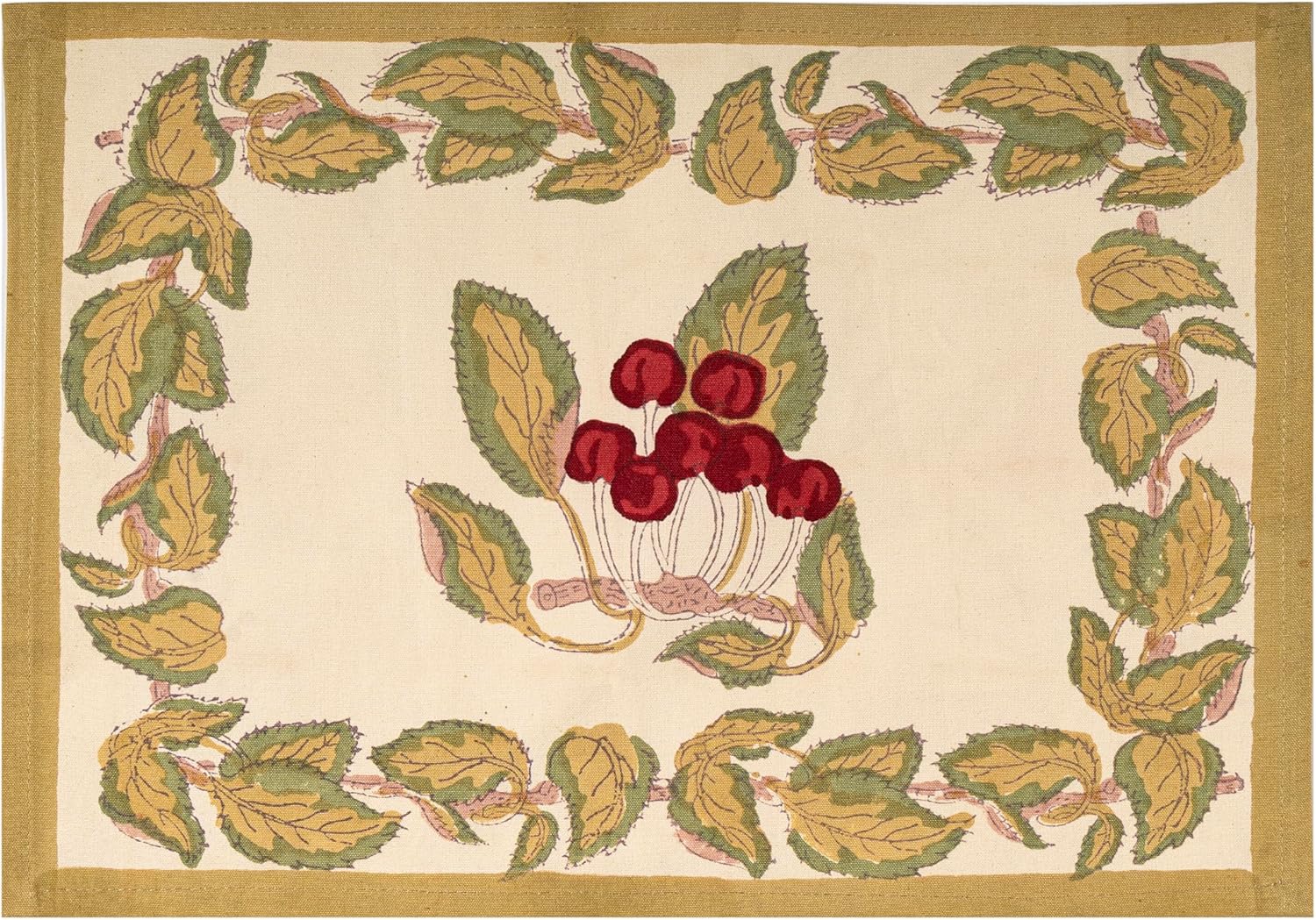 Couleur Nature Placemats, Orange Tree, Red Green, 15x18 Inches, Set of 6