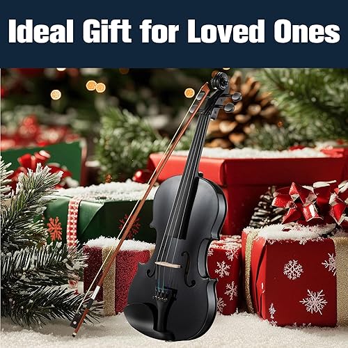 Vista 25 de Mendini MA Viola de madera maciza con estuche, arco, resina, puente y cuerdas Marrón