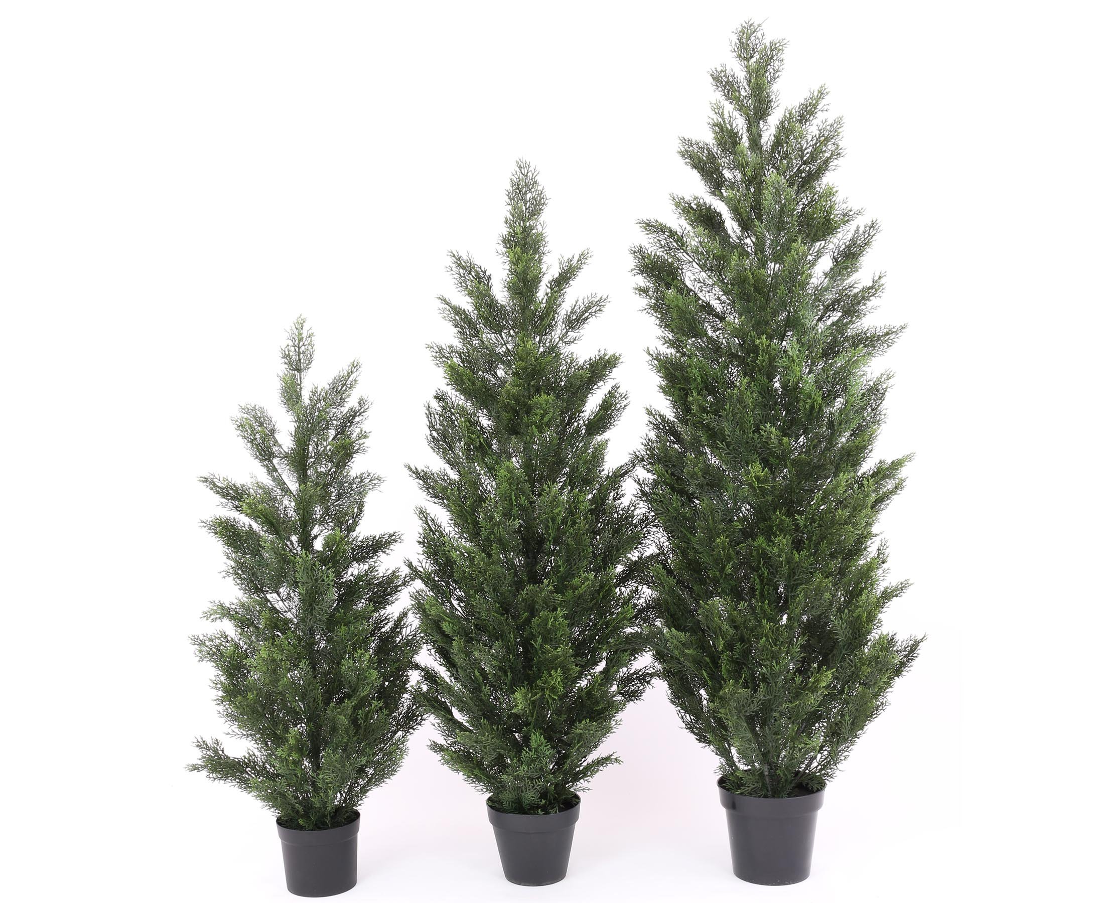 Künstliche Zeder 90cm - 2 Stück Kunstpflanzen Im Topf UV-geschützt Für Garten & Balkon