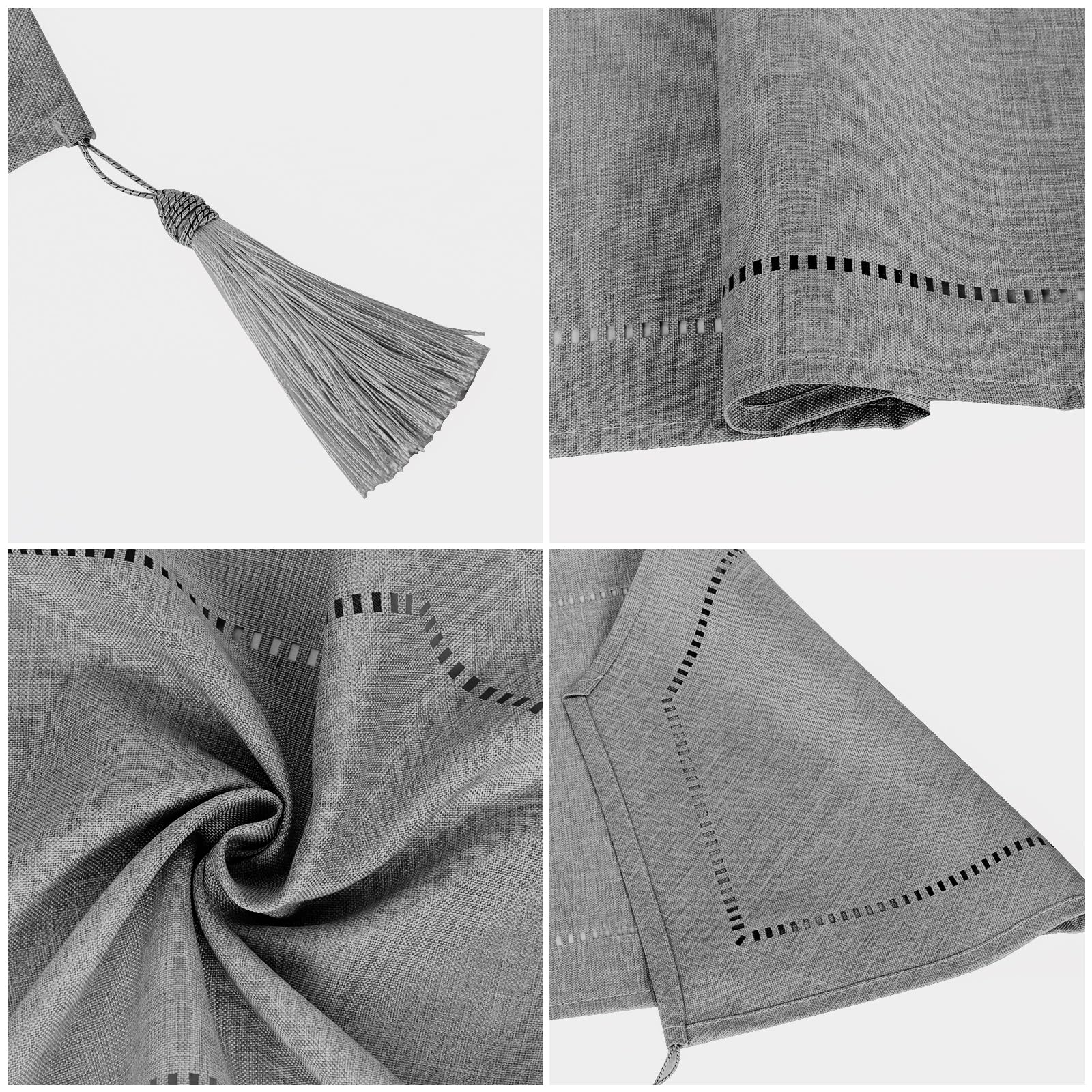 Dark Gray Table Runner, 12.5*70.8 inches Table Runner with Tassels - Image 3