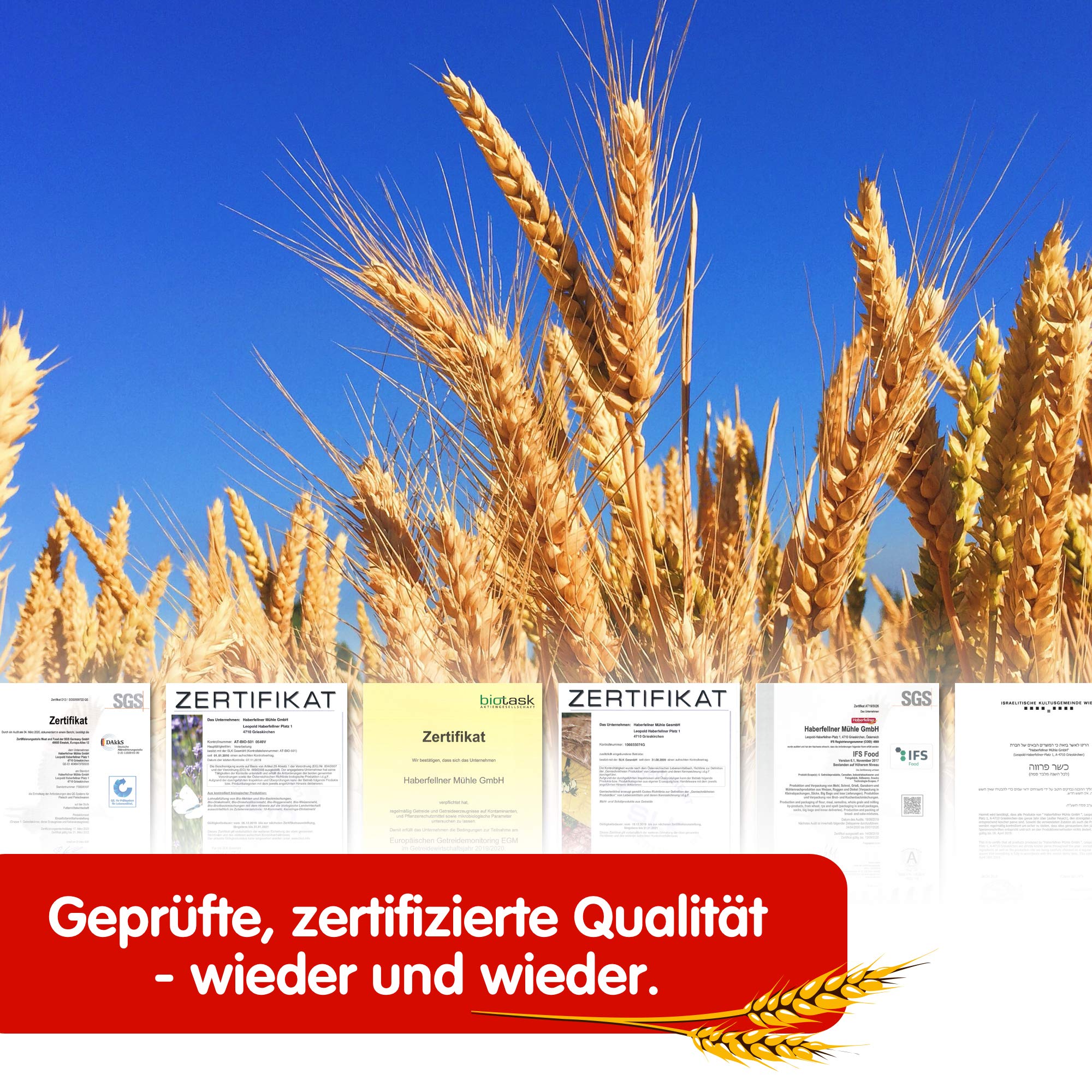 Haberfellner Weizenmehl 25 kg Typ 405/480 universal Mehl Backen Brot | Gentechnikfrei, Brotmehl, Nudelmehl, Pizzamehl, pestizid-kontrolliert
