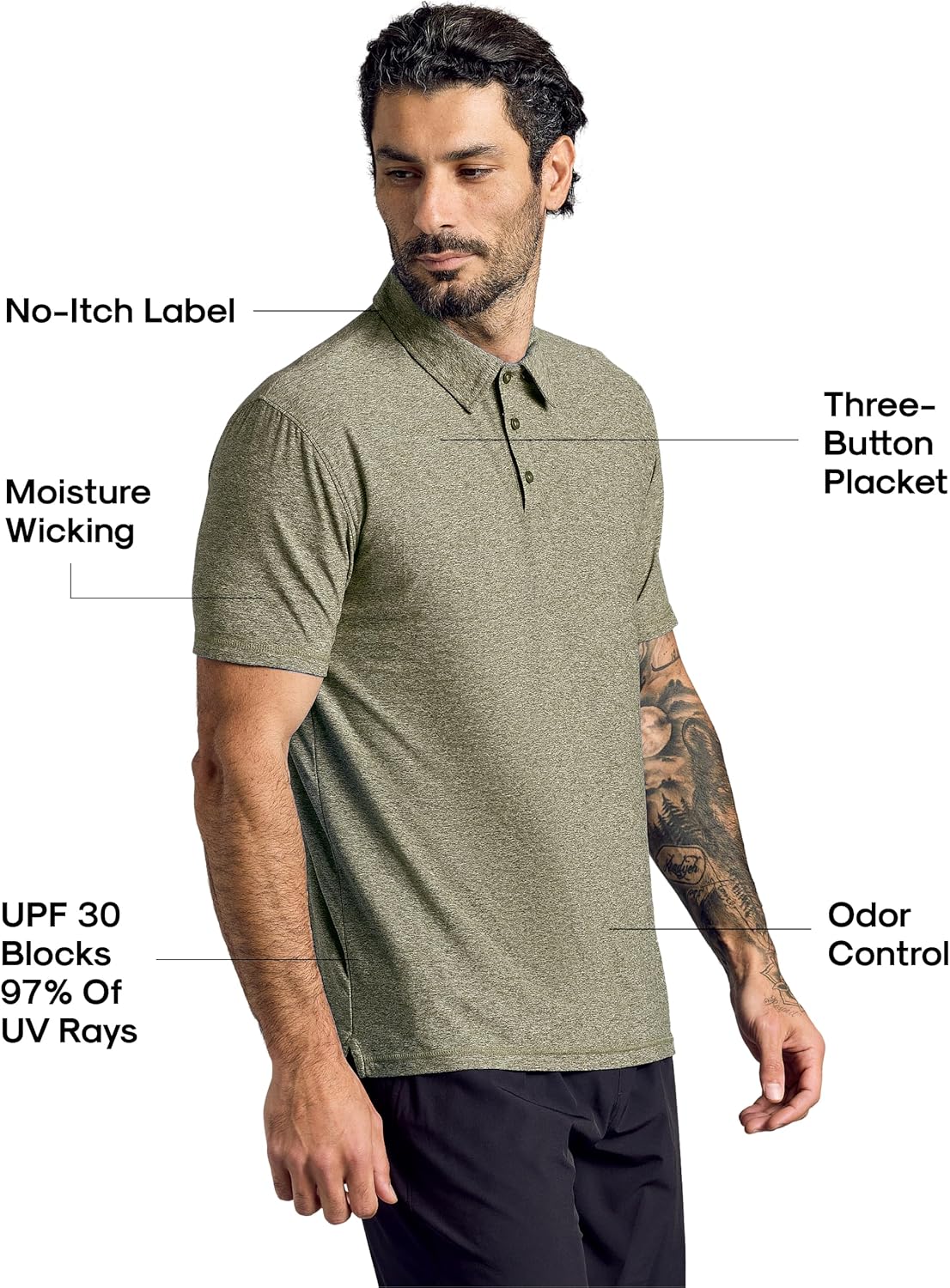 True Classic Novelty Polo Shirts for Men – Mens Polo Shirts Short Sleeve Cotton, Dry Fit Golf Shirt for Men - Image 3