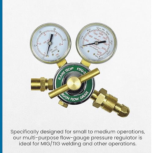 Miniatura 4 de Regulador de argón de medidor de flujo, fácil de leer, calibre de doble escala de 2 pulgadas, herramienta de soldadura ideal, construcción