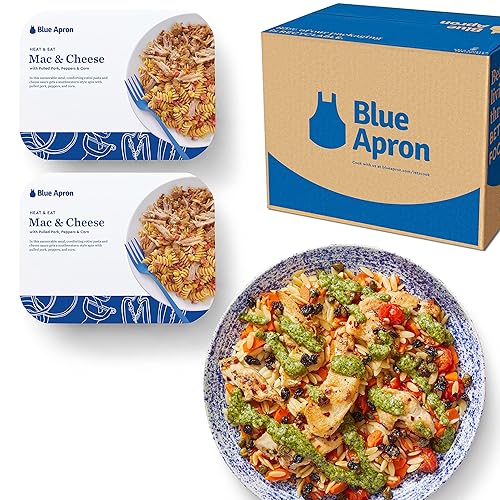 Blue Apron Kit de comida de pollo con pesto sirve 2 2 comidas de carne de cerdo desmenuzada y queso para calentar y comer comidas