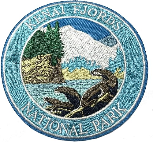 Parque Nacional de los Fiordos Kenai de 3.5 pulgadas, parche bordado para planchar o coser, decorativo, para vacaciones, recuerdo, apliques para