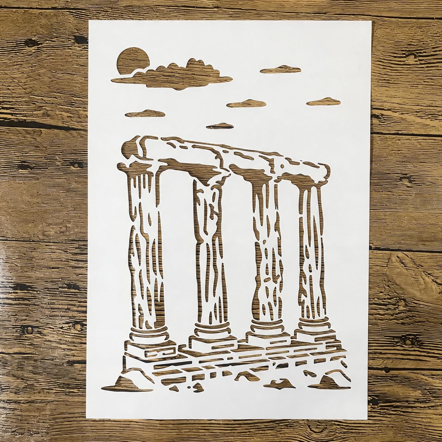 TIAMECH A4 Reusable Sunrise Ocean Wave Coastal Stencil for Painting