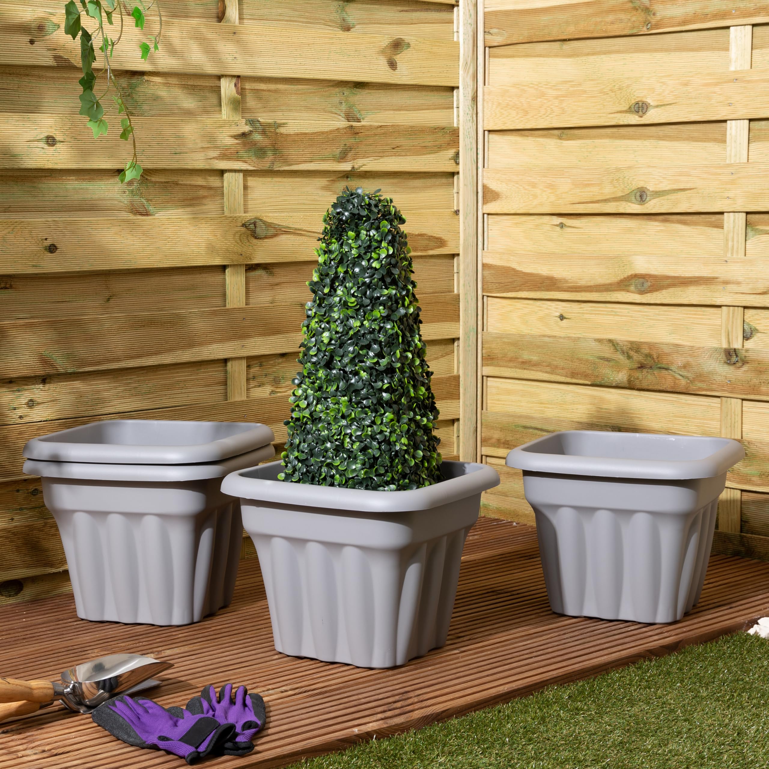 Wham Vista Square Planter Upcycle Grey
