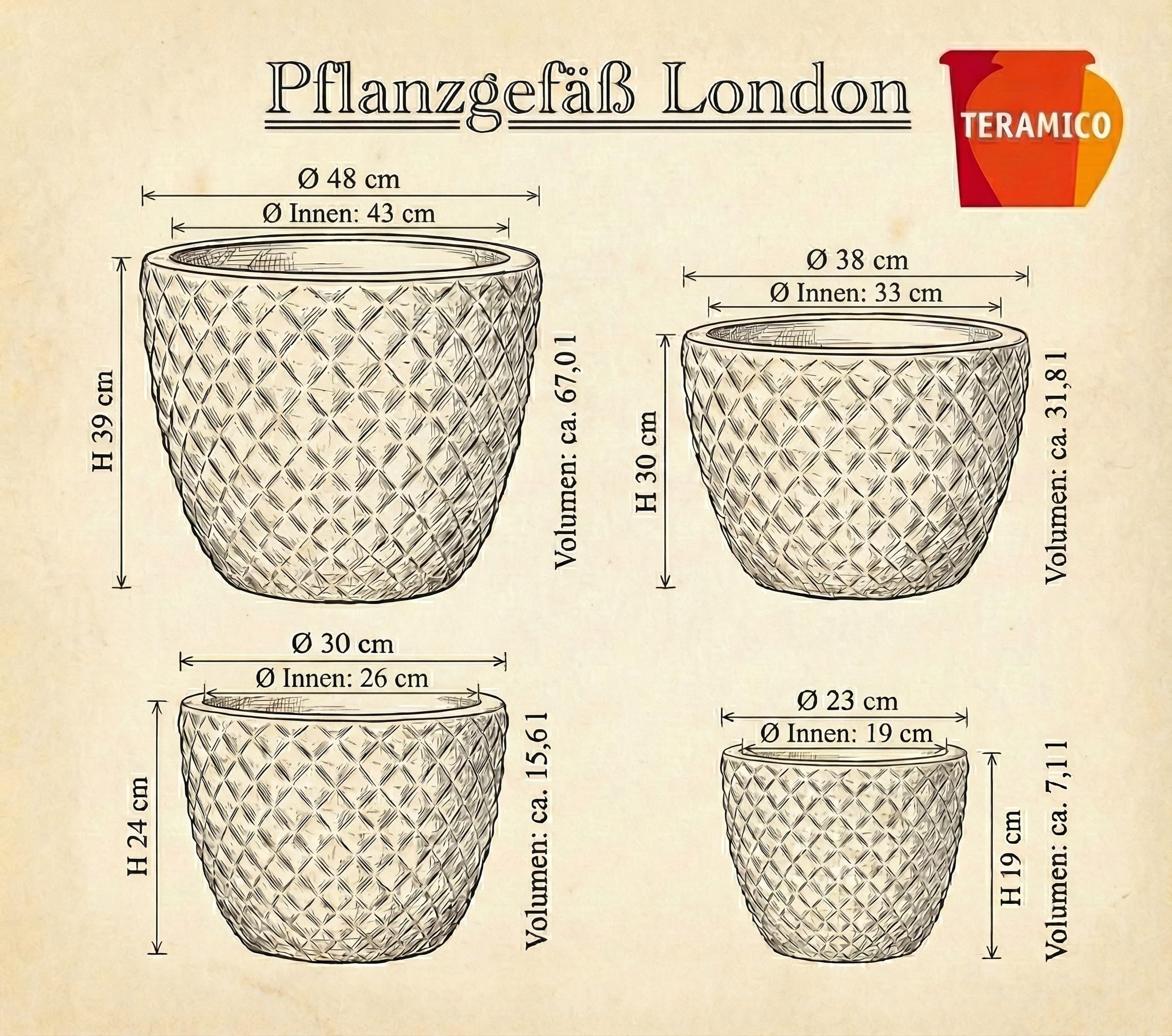 Teramico Pot de fleurs résistant au gel, en grès de qualité supérieure, en céramique émaillée, avec structure unique à bulles 3D, durable, résistant à l'hiver, pour jardin et terrasse, vert mousse, 30