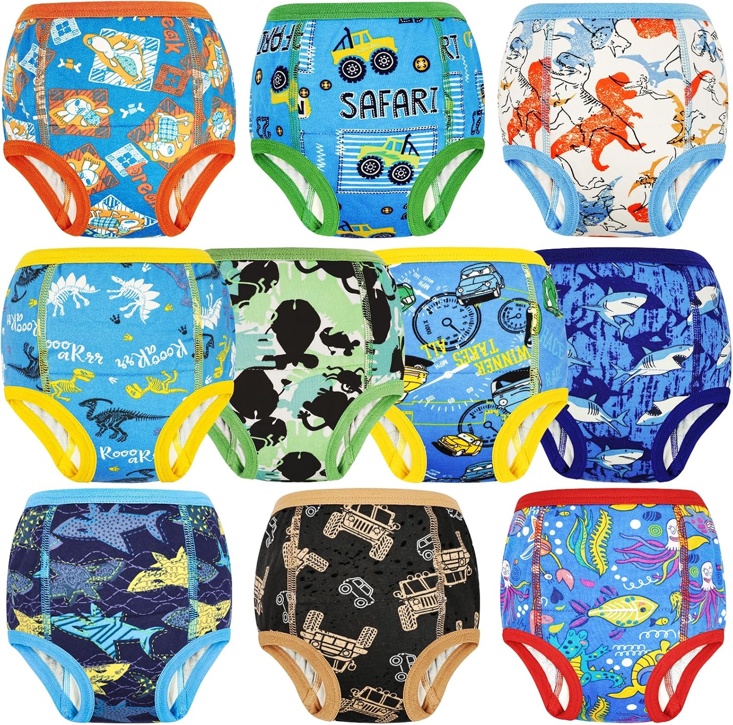 MooMoo Baby Training Underwear 10 Packs Absorbent Potty Training Pants for Boys and Girls Cotton Pee Pants 2T-9T MooMoo Baby Training Underwear 10 Packs Absorbent Potty Training Pants for Boys and Girls Cotton Pee Pants 2T-9T
