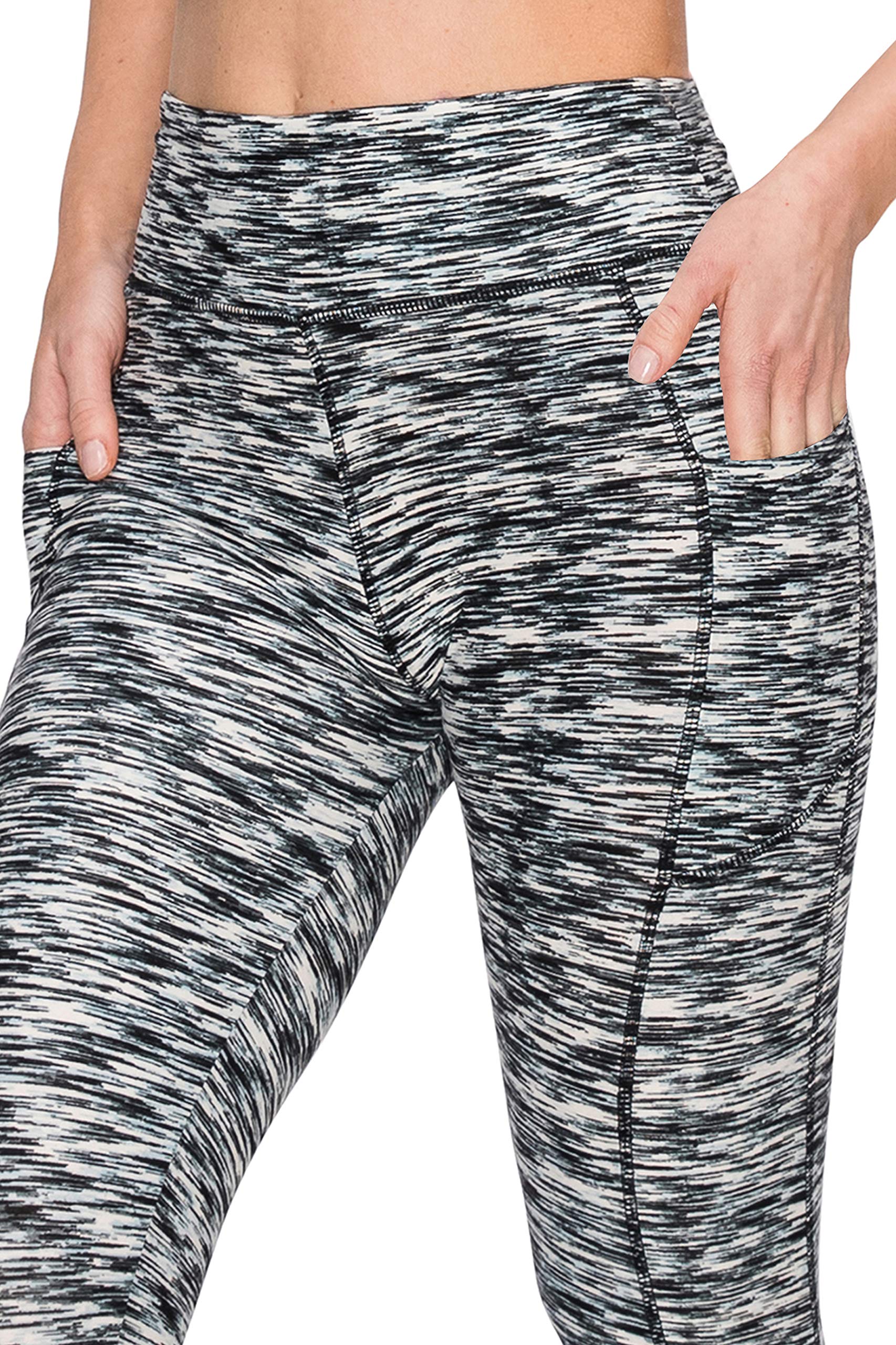 ALWAYS Pantalones de yoga para mujer, leggings de malla elástica de cintura alta para entrenamiento