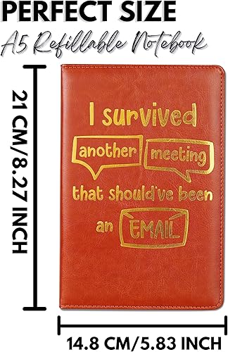 Miniatura 3 de InnoBeta Regalos de oficina, diario de cuero, regalo divertido para agradecimiento, Navidad, cumpleaños, A5 - Sobrevivived