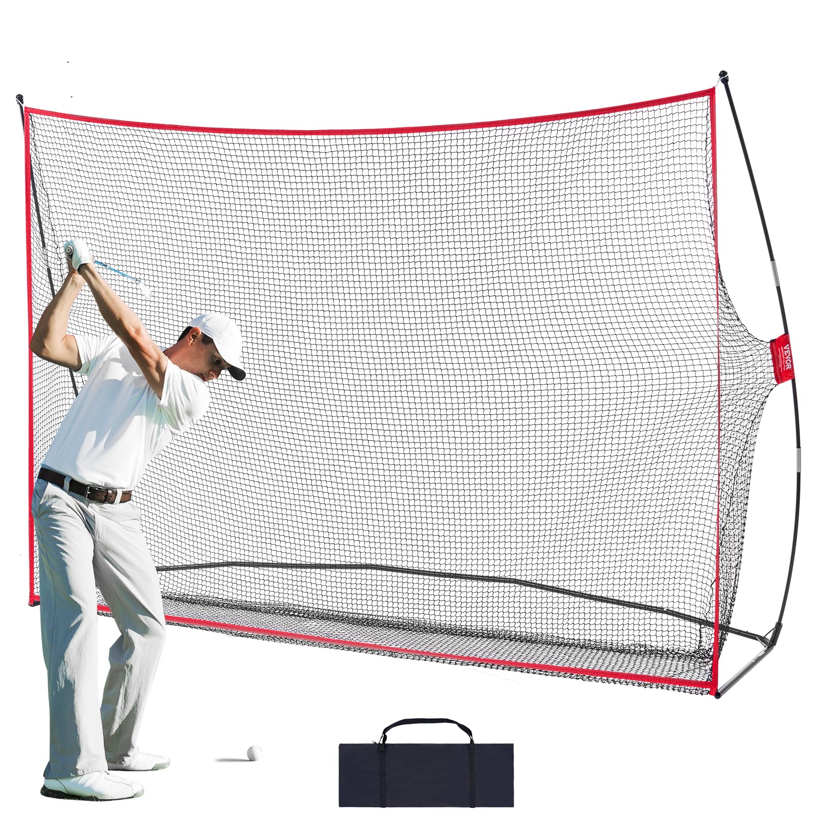 VEVOR Red de Práctica de Golf 3290 x 950 x 2170 mm para Campo Personal Interior y Exterior con Marco de Fibra de Vidrio y Bolsa de Transporte