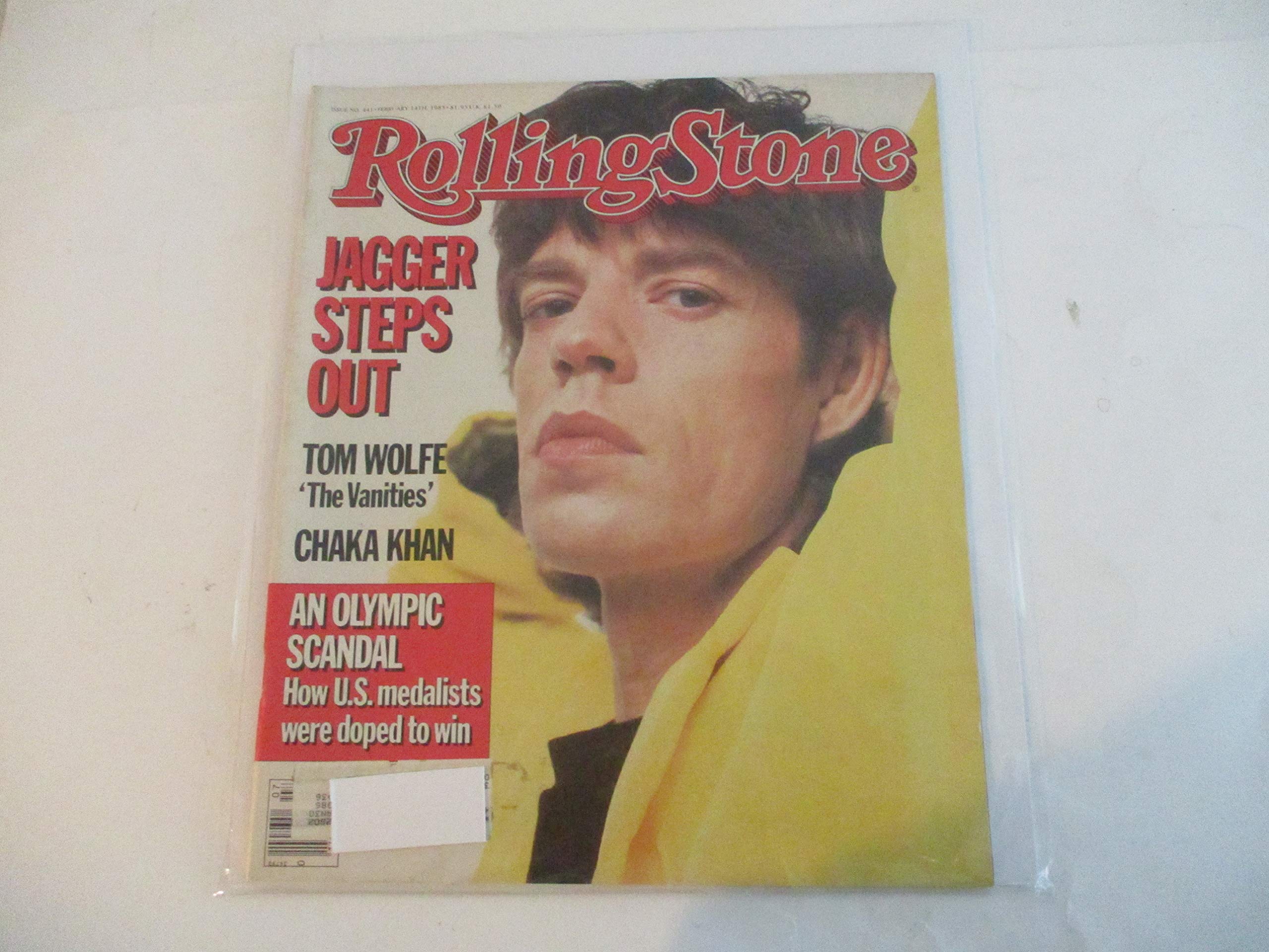 FEBRUARY 14, 1985 ROLLINGSTONE MAGAZINE ISSUE NO. 441 FEATURING JAGGER STEPS OUT*