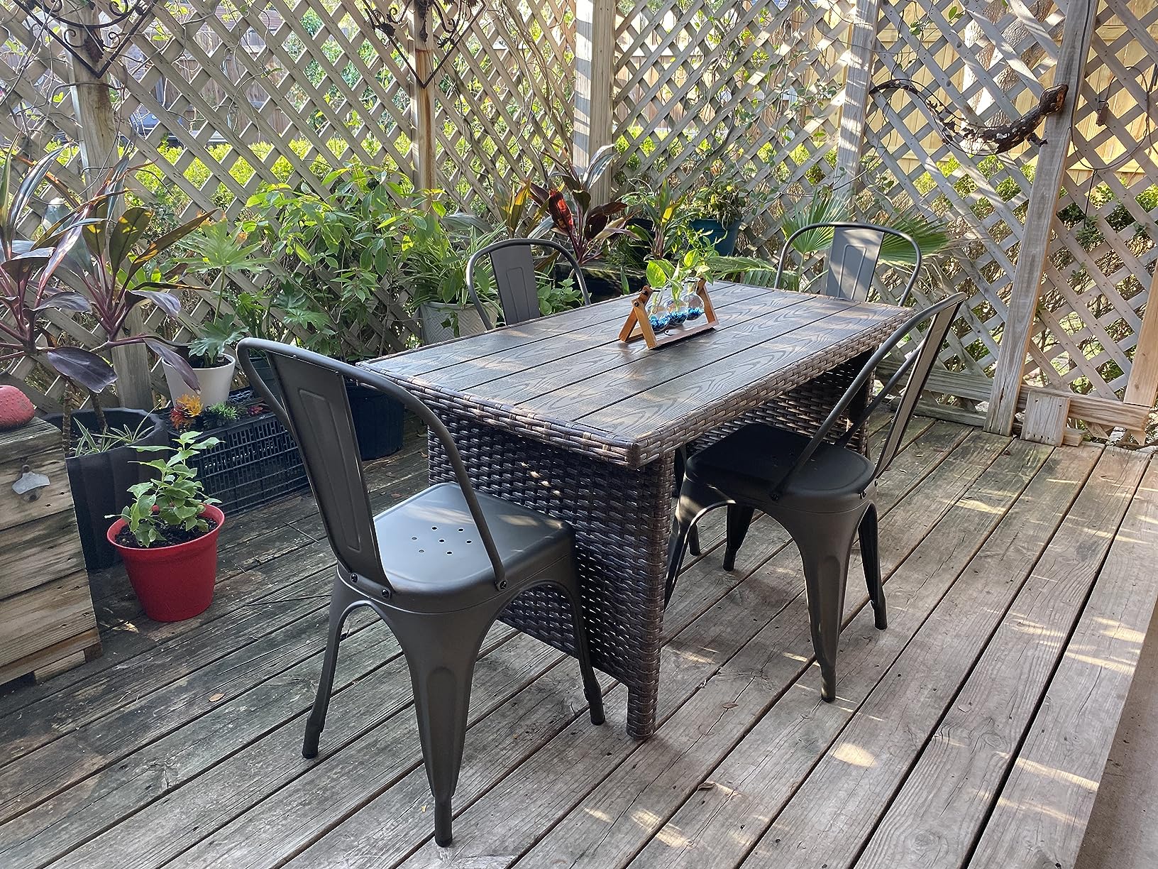 Farmhouse Dining Chairs VINEEGO Metal Dining Chair Indoor-Outdoor