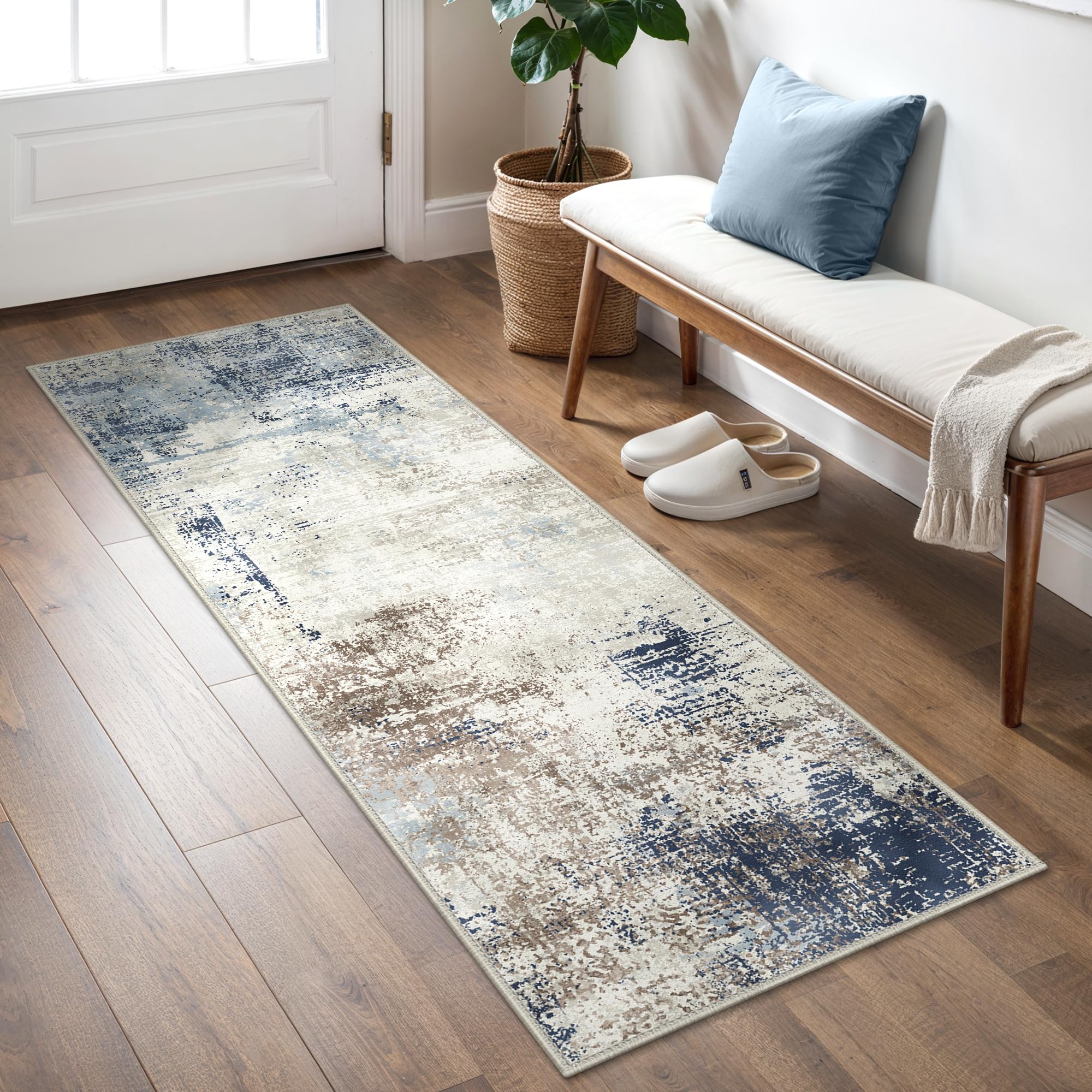 BEIMO Waschbarer Teppich Wohnzimmer, Abstrakt Design Teppich Schlafzimmer Kurzflor, Groß Teppiche rutschfest Weiche für Badezimmer Esszimmer Flur