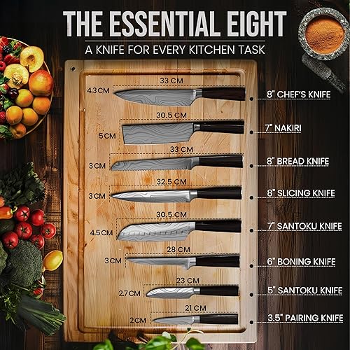 Miniatura 3 de Juego de cuchillos de cocina japoneses con bolsa, juego de 20 cuchillos de chef profesionales con cuchillos de chef japoneses de acero inoxidable de