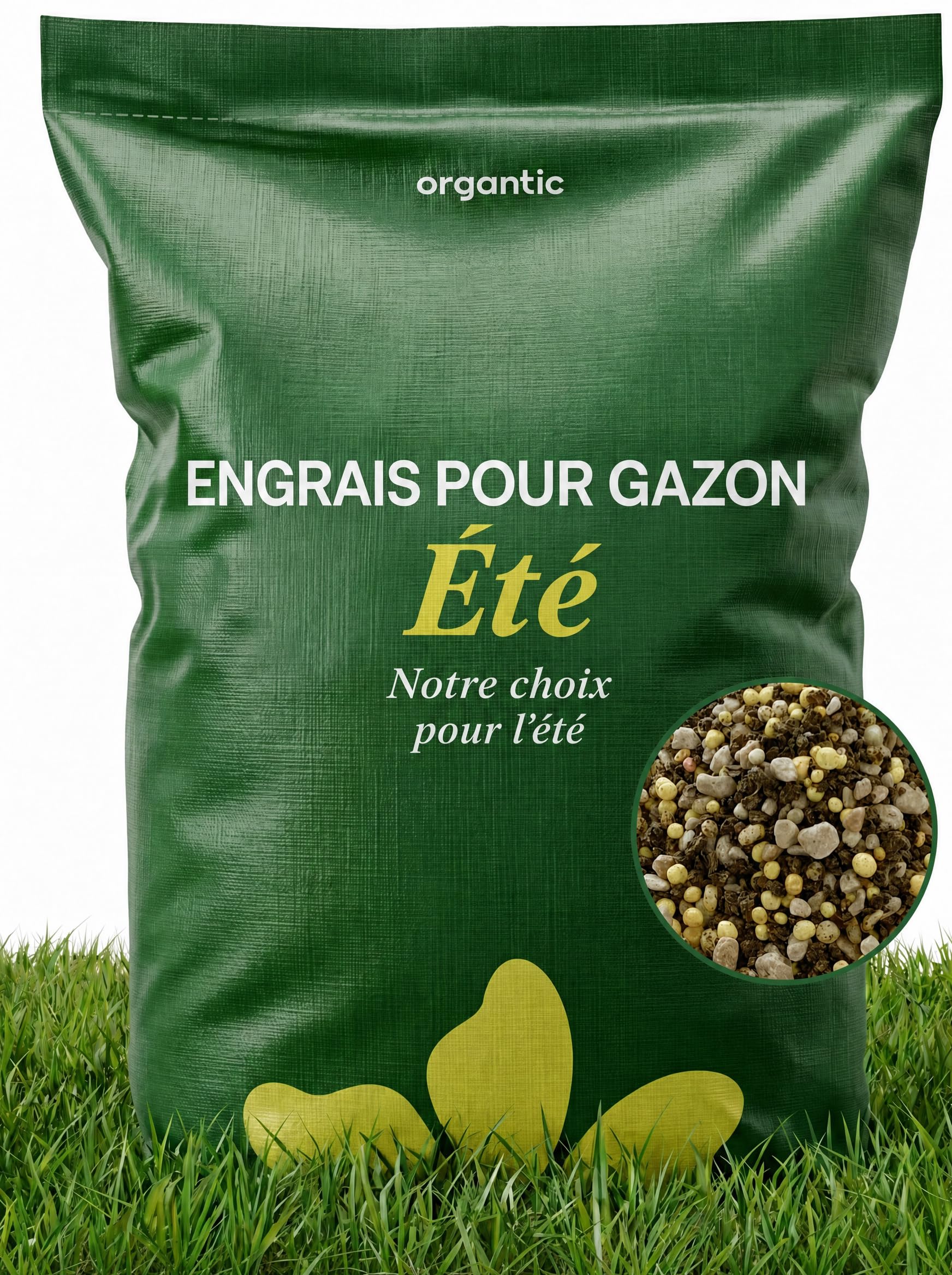 Engrais Gazon Été 5kg - Engrais Riche en Azote Anti Mousse Résistant Sécheresse Granulés Sans Poussière Compatible Épandeur