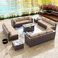 Vista 19 de Kullavik - Juego de muebles para exterior de 6 piezas con sofá modular de ratán de polietileno, color negro