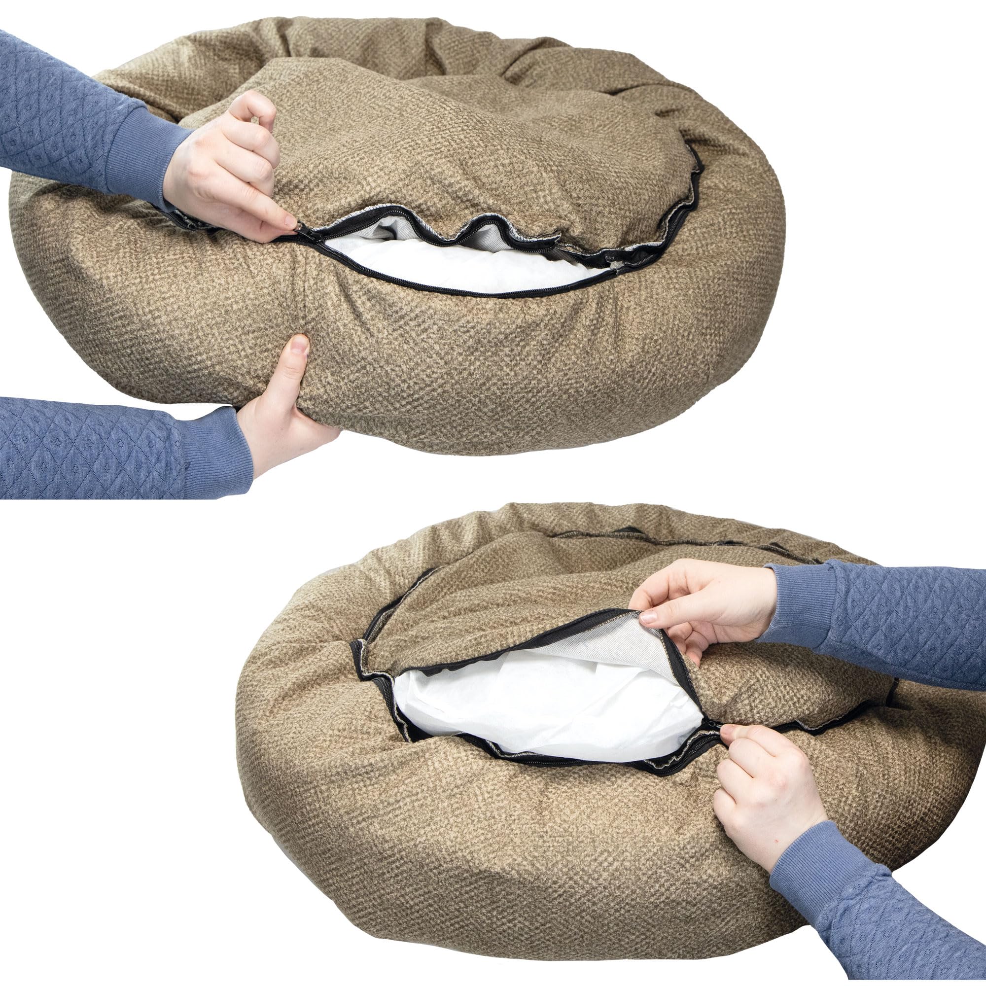 Schecker Hundebett Bensersiel fr Hunde - Oeko-Tex-Zertifizierter Stoff -  Runde Form - Polyester - Grn - 70 cm : Amazon.de: Haustier