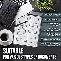 Vista 6 de Paquete de 5 soportes para boletos de trabajo de 9 x 12 pulgadas, fundas de plástico para documentos para pedidos de trabajo, soportes de boletos